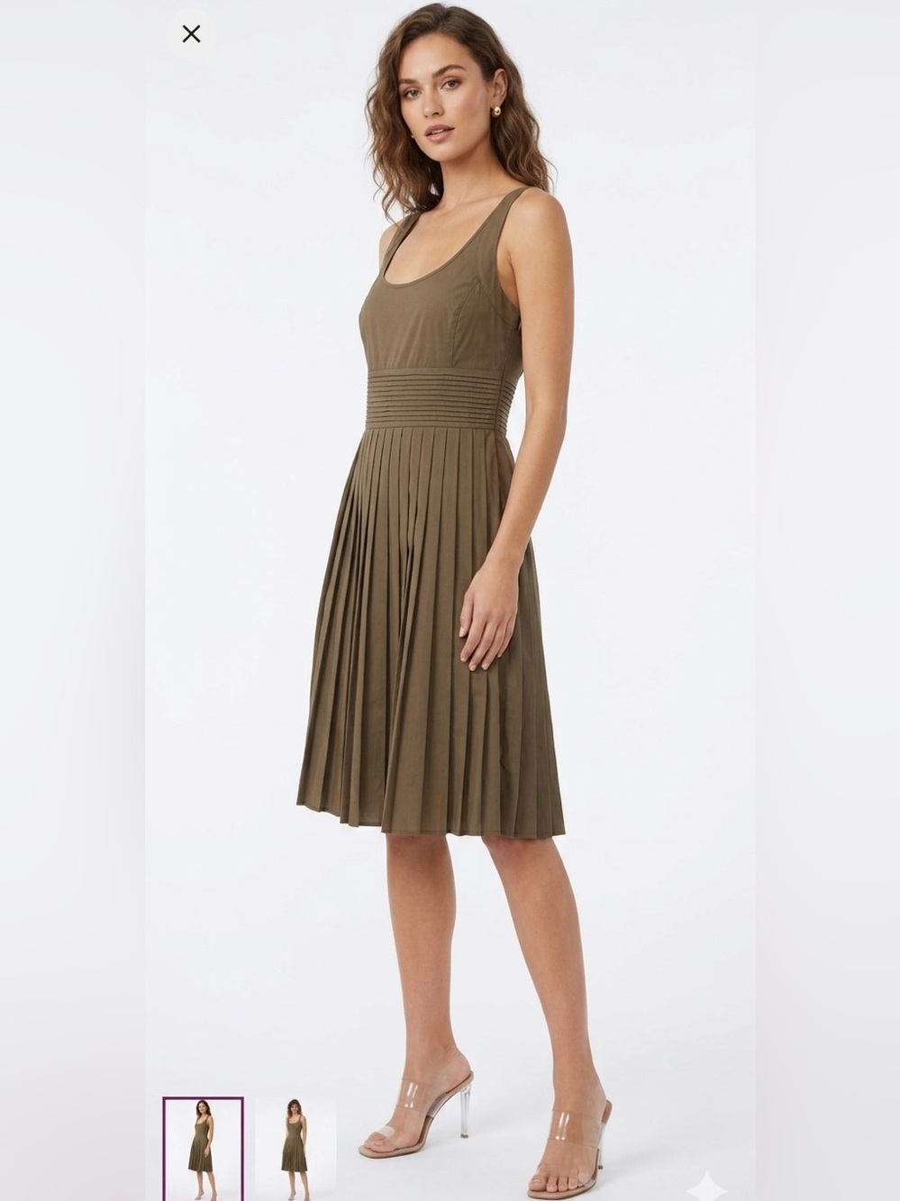 GIVENCHY PARIS MADE IN ITALY BROWN COTTON BLEND DRESS 36